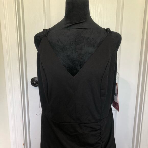 Emerald Sundae‎ Womens Maxi Dress Size 14 Black Ruched Side Sleeveless NWT - Picture 4 of 14